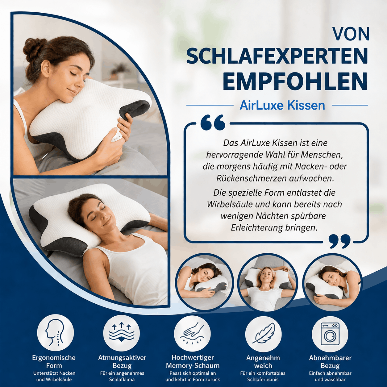 Orthopädisches Kopf- & Nackenstützkissen